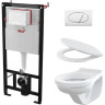 Набор инсталляции ALCAPLAST SET WC ALCA AM101/1120-3:1 RU M70-0 с белой кнопкой, с сиденьем CET WC ALCA_AM101-1120-3-1 RU M70-0001_A60
