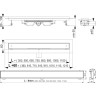 Водоотводящий желоб ALCAPLAST APZ107-950 FLOOR с порогами для решетки под кладку плитки Low, горизонтальный сток APZ107-FLOOR-950